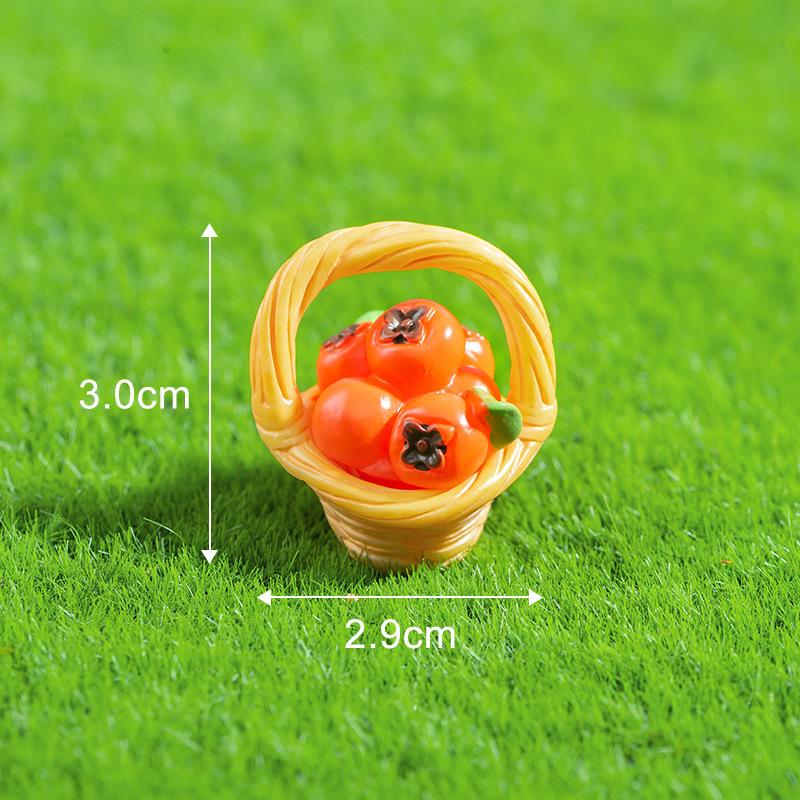 

Микропейзаж Симпатичная имитация фруктов, игровая корзина с едой, украшение из смолы «Хурма», украшение своими руками, украшение стола 5pcs