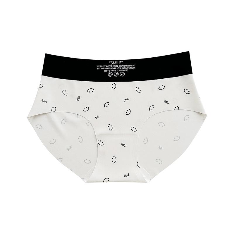 Lenjerie Smiley Femei Chiloți confortabili, respirabili, fără sudură, Slip cu talie mijlocie