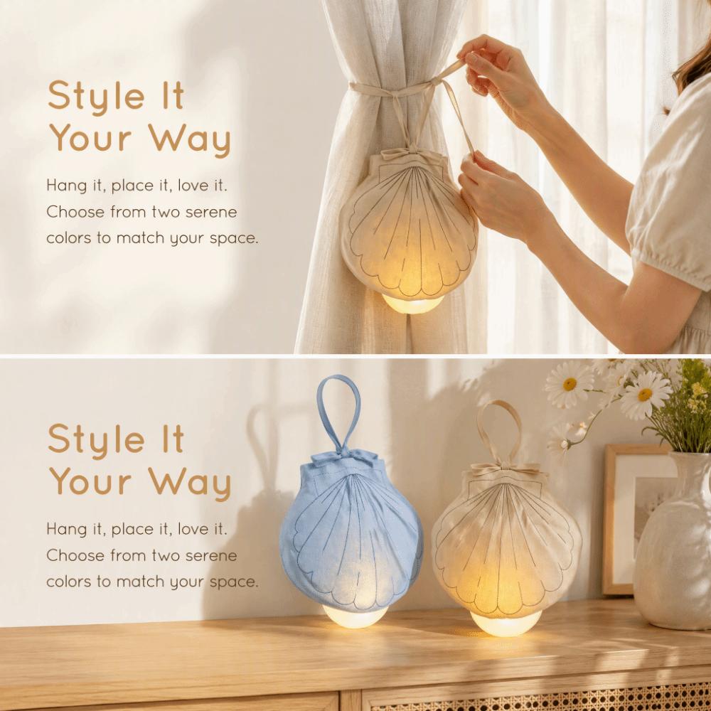 Simple Shell Shape Night Light 3 Color USB Charging Hanging Lamp Cute Creative Bedside Lamp Home Decoration