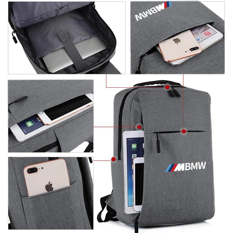 Car Sticker 2025 Hot Car LOGO New Business Bag USB Rechargeable School Bag Waterproof Laptop Bag Backpack For BMW Motorsport F11
