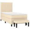 Boxspringbett mit Matratze Creme 90 x 200 cm Stoff