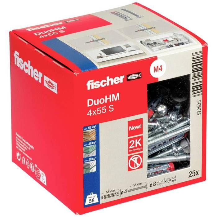 Fischer 572923 DuoHM 4x55 S PH TX Cheville Pour Corps Creux 55 Mm 25 Pc(s)
