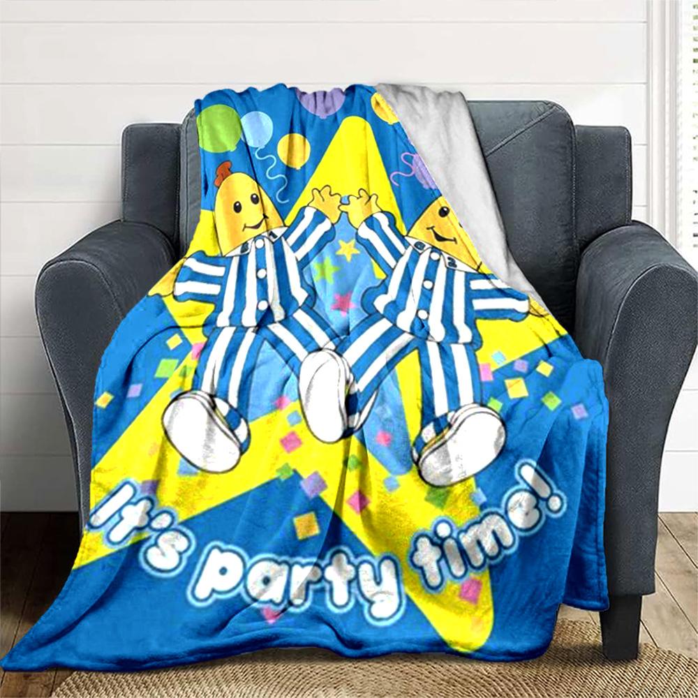 Bananas In Pyjamas Print Flannel Blanket High Quality Warm Comfortable Cover for All Seasons Perfect for Gifts Home Decor
