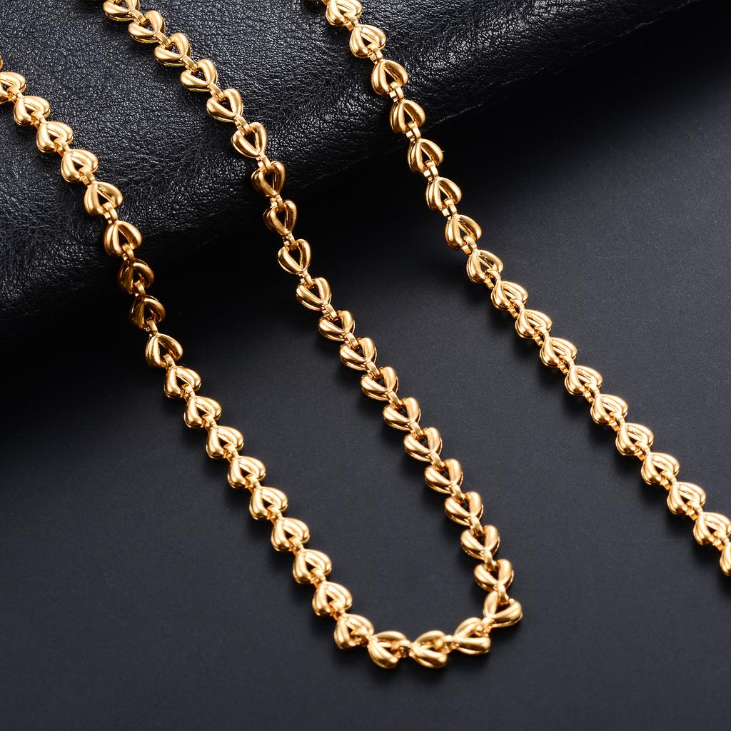 4mm Zierliche Edelstahl Halskette Herz Liebe Gliederkette für Damen Mädchen Goldfarben Beschichtet Halsketten Choker Metallschmuck Geschenk