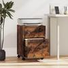 Rolling File Cabinet with 2 Drawers, Mobile Filing Cabinet with Hanging File Folder for Letter Sized Documents, Rustic Brown