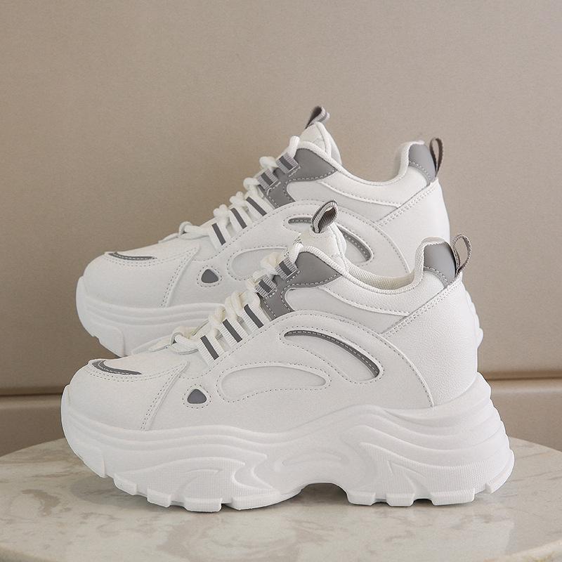 Dad Shoes Girl 2025 Autumn New Korean Version Versatile Skinny Small Man Height Increasing Thick-soled Wedge Heel Casual Sneakers
