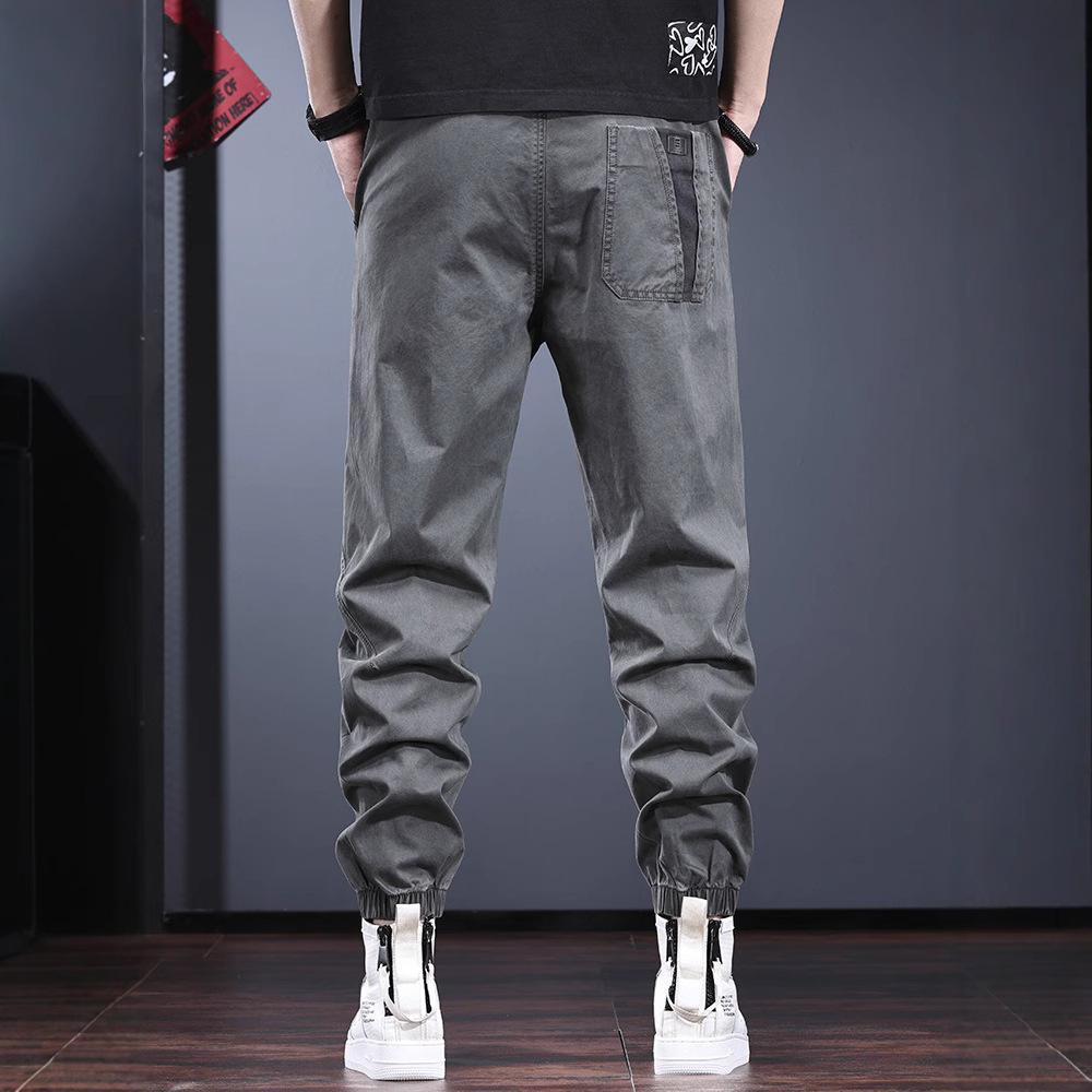 High-end Design Casual Pants Men's Spring and Autumn Street Style Loose and Thin Contrasting Color Leggings Handsome Trend