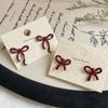 Retro Style Red Bowknot Stud Earrings for Women Girls Simple Earings Piercing Ballet Ribbon Aesthetics Elegant Ear Jewelry Gifts