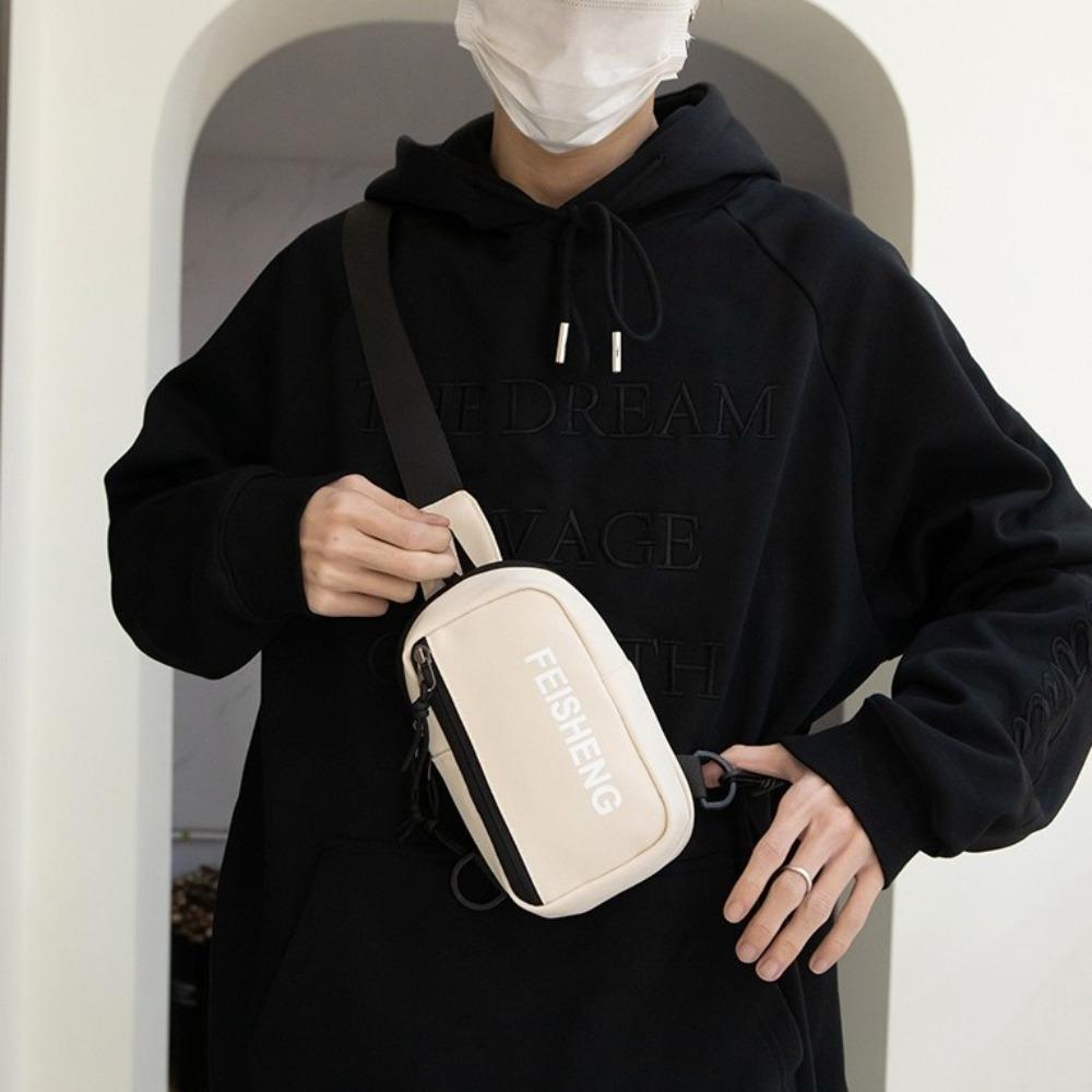 Large Capacity Men's Chest Bag Multifunctional Sports Waist Bag Shoulder Crossbody Bag Male