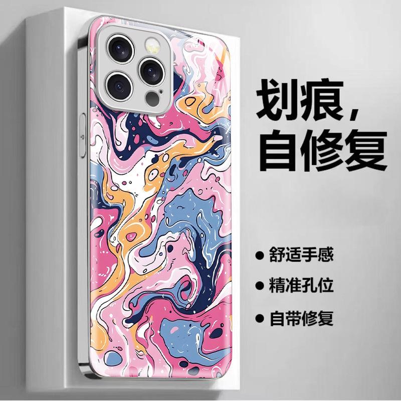 TEMU hot-selling color ink painting Epoxy mobile phone case Apple 17pm advanced sense anti-drop iPhone12 girlfriend model