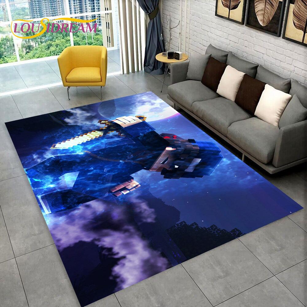 3D MC Sandbox Games Gamer Cartoon Area Rug,Carpet Rug for Living Room Bedroom Sofa Doormat Decoration,kids Non-slip Floor Mat