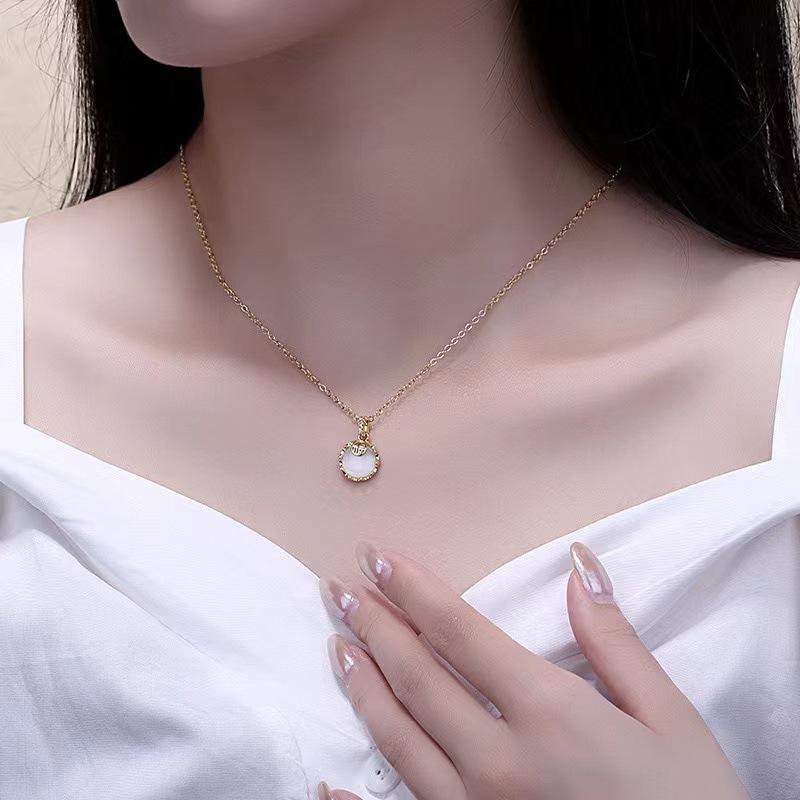 Nationale Mode Fuzi Weiß Chopin Halskette für Damen Leichter Luxus Nische High-End Design Schlüsselbeinkette