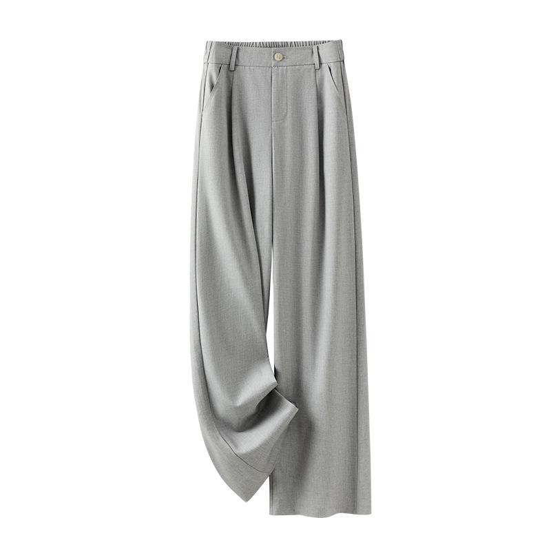 Women's Matte Acetate Wide-Leg and Narrow-Leg Slimming Casual Pants - Summer 2025 Collection