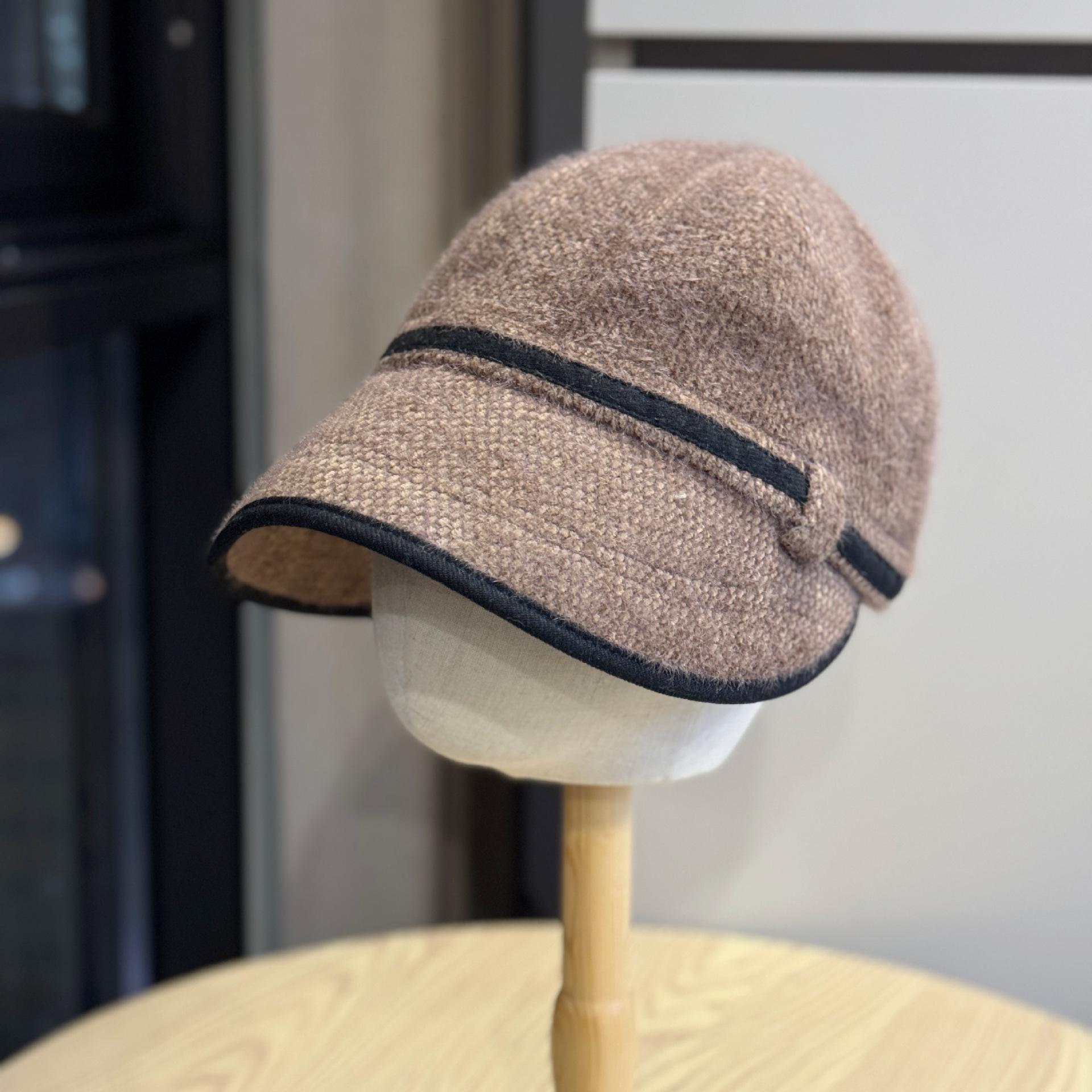 

Mink Velvet Autumn and Winter Style Hat Basin Hat Korean Style Warm Fisherman Hat with Irregular Brim Elegant and Versatile one size