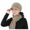Warm Velvet Wool Beret for Middle-Aged & Elderly - Fashionable, Solid Color, Thick Knitted Winter Hat with Short Brim
