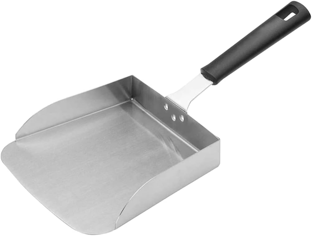 Frying Spatula Stainless Steel Frying Spatula Food Mover Burger French Fries Food Spatula for Stir-frying and Moving Food Tools