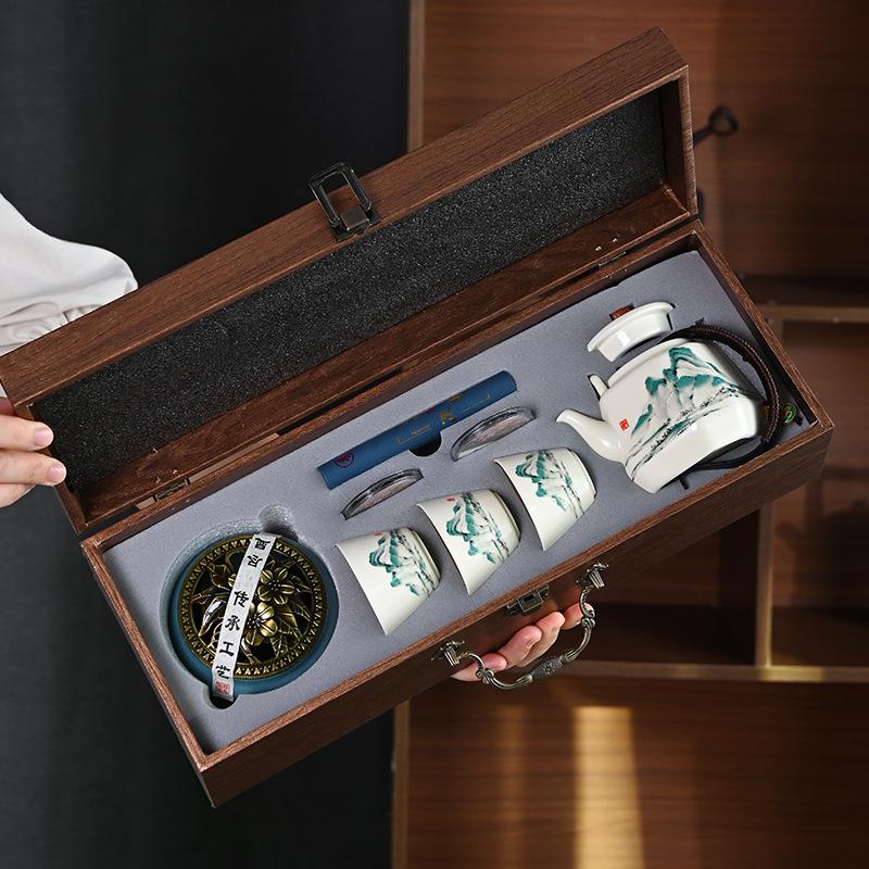 Merchandise Beam Pot Tea Set Creative Kung Fu High-end Gift Box Business Gift Set Xiangdao Ceramic Souvenir