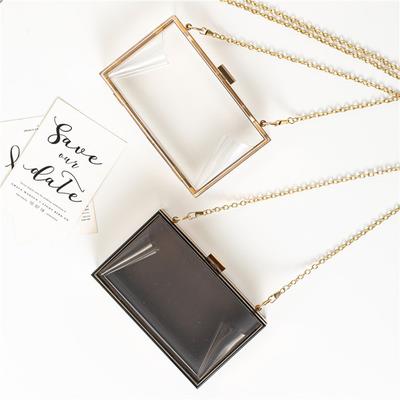 Women Acrylic Clear Purse Cute Transparent Crossbody Bag Lucite See Through Handbags Evening Clutch The Chain Single Shoulder Ba