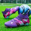 Large Size Football Shoes Male Adult High Top Teen Student Lawn Shredded Spikes Girls Game Training Shoes