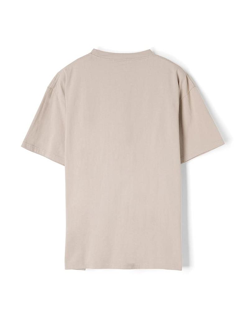 Kurzarm Rundhals Tasche Schwergewicht USA Baumwolle Schwergewicht [Good Wear] T-Shirt 7.6oz Herren (M, Greige)