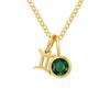 eManco Zodiac Rune Necklace with Rhinestone Birthstone in Stainless Steel