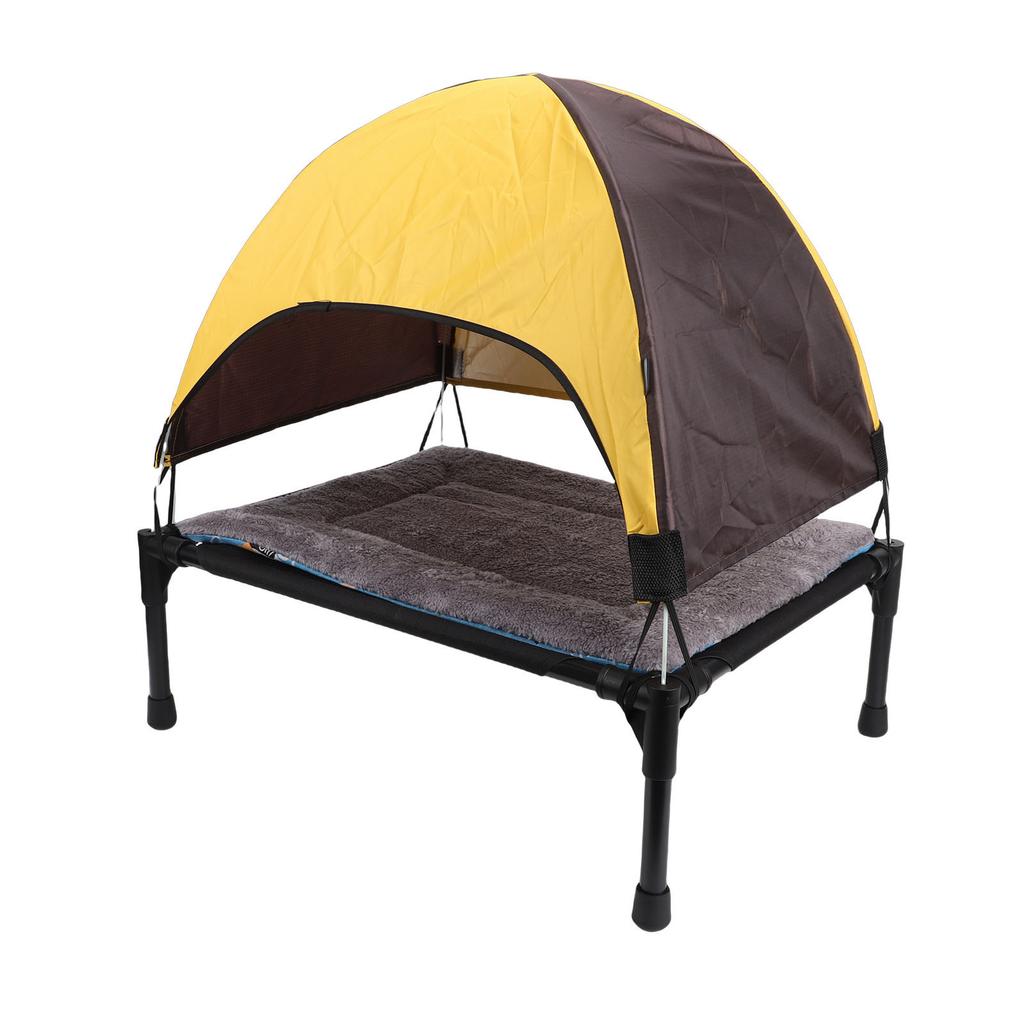 Lit de chien surélevé d'extérieur avec auvent Tente de camping rafraîchissante Lit de camp pour chien hors sol pour activités de plein air