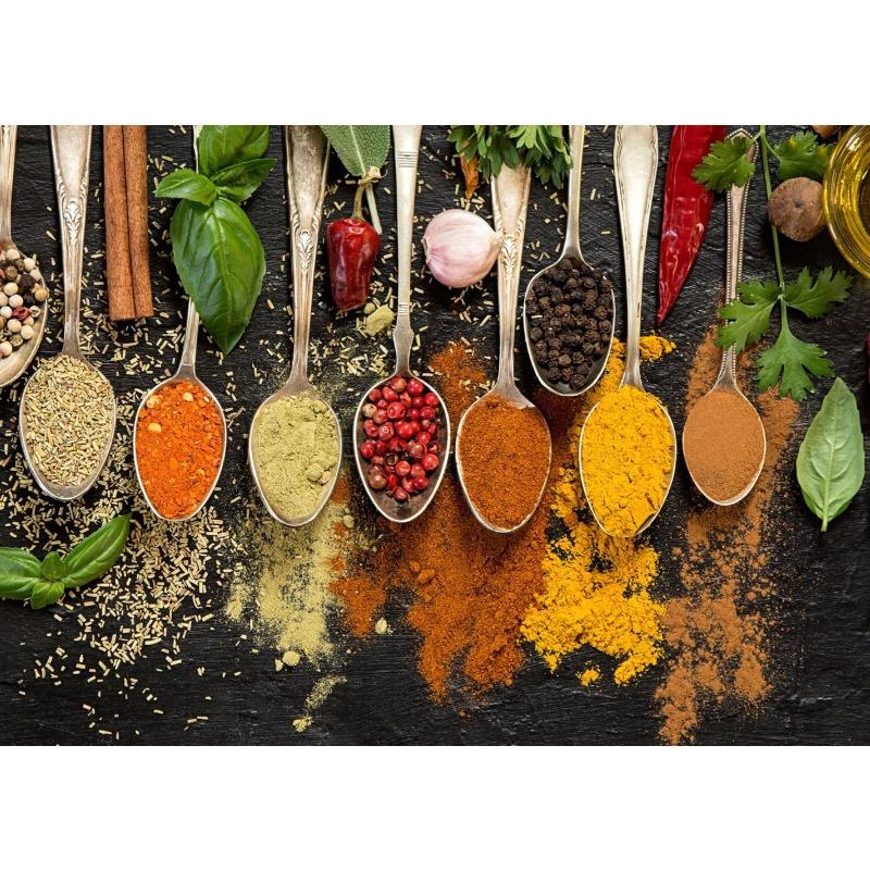 Modern Colorful Spices Chili Seasoning Spoon Posters and Prints Canvas Printing Wall Art Picture for Restaurant Kitchen Decor