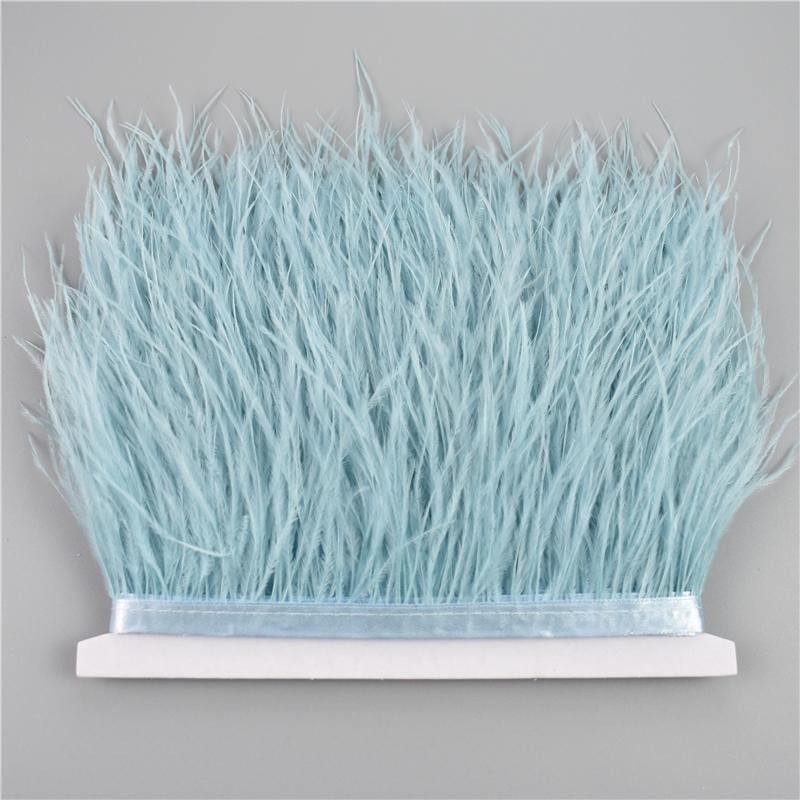 8-10cm Ostrich Feather Trims for Needlework and Handicraft Black Plume Skirt Decoration Natural Feathers Ribbon Fringe