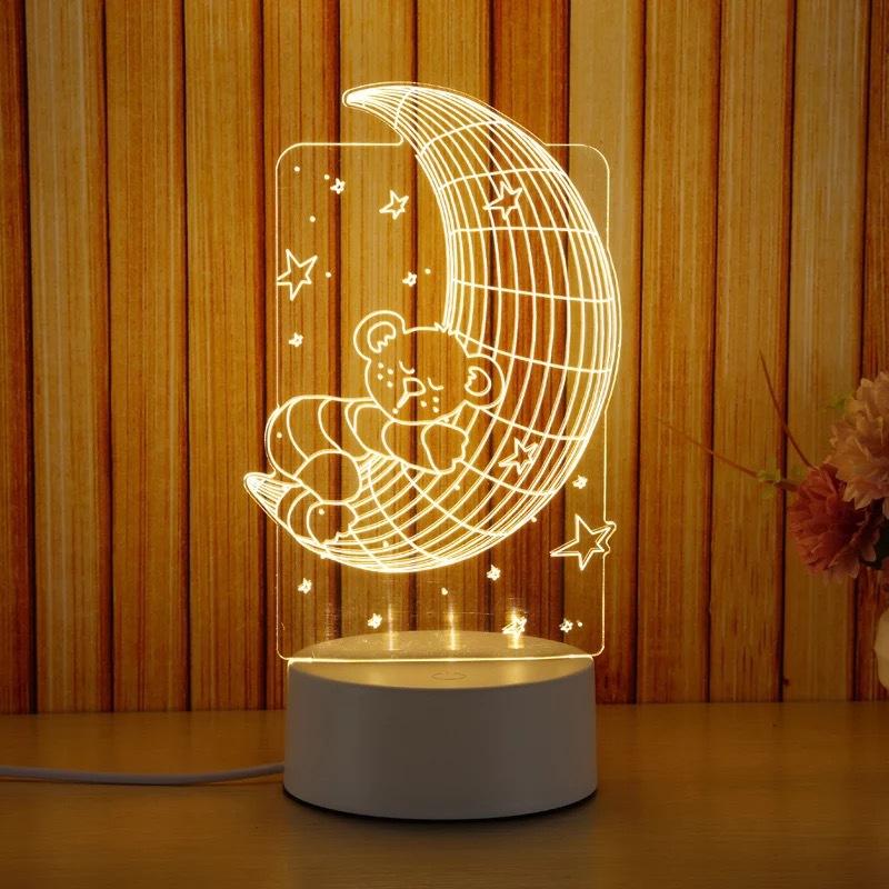 Brelong 3D LED Lamp Creative 3D LED Night Lights Novelty Illusion Night Lamp 3D Illusion Table Lamp For Home Decorative