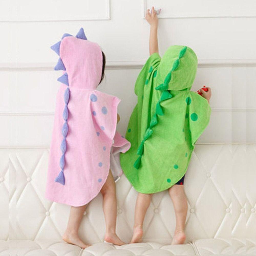 Warm Single Layer Kids Bath Towel Soft Shower Cloak Boy Cloak Towel Cartoon Swim Towel Girls Hooded Bathrobe Sleepwear