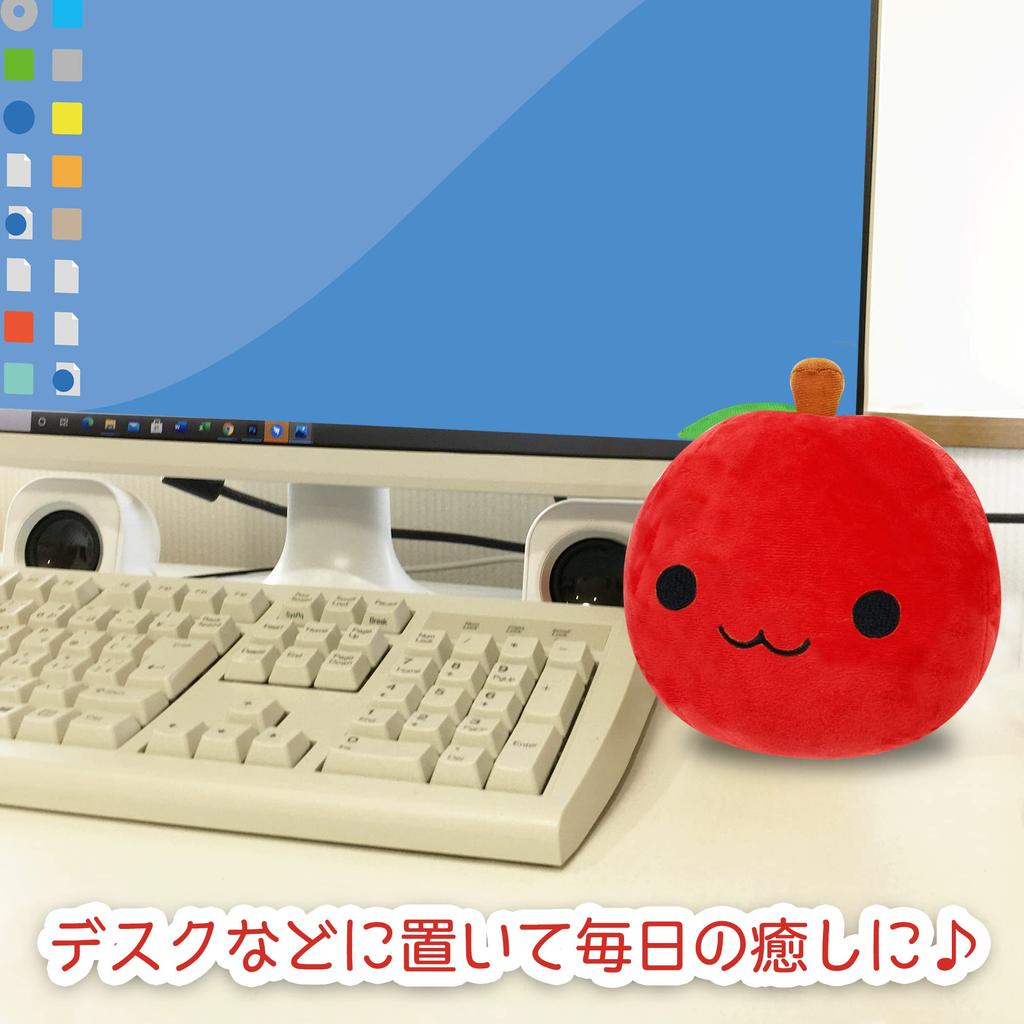 Cute Plush Fluffy and Soft Cushion Soothing Figurine Mascot, Toy, Gift, (Red Apple)