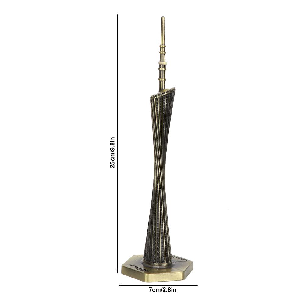 Popular Canton Tower Model Delicate  Work Small Waist  Vintage Office Decoration( bronze)