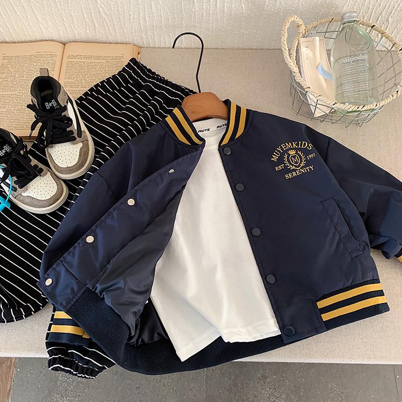 Kids' Korean Style Baseball Jacket - 2025 Autumn Fashion Versatile College Style