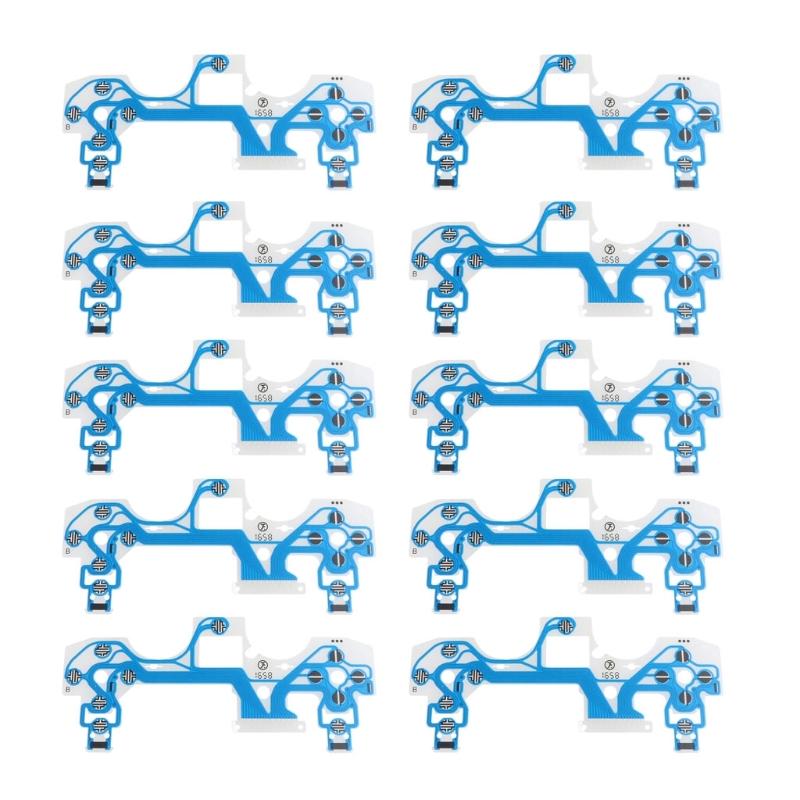 10 Pieces Conductive Film Controller Keyboard Flex Cable 030 040 050 Circuit Board Replacement Buttons Tape for