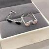 2 Pcs Couple Rings Sunglasses Shape Rhinestone Decor Adjustable Polished Open Ring Alloy Anniversary Gift Finger Jewelry