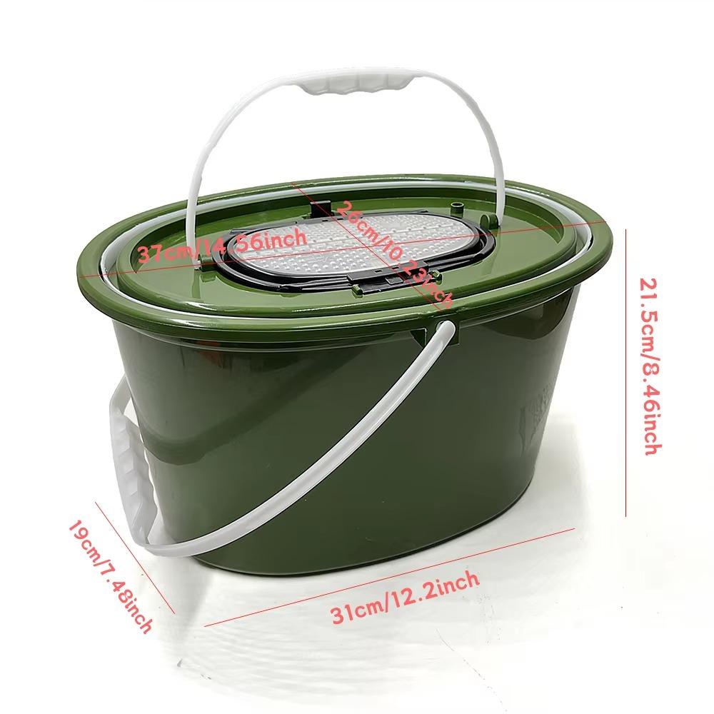 

Уличное двухслойное ведро-люлька для рыбалки, ящик для рыболовных снастей, ящик для рыболовных снастей, ящик для рыболовных снастей рыболовные аксессуары зелёный