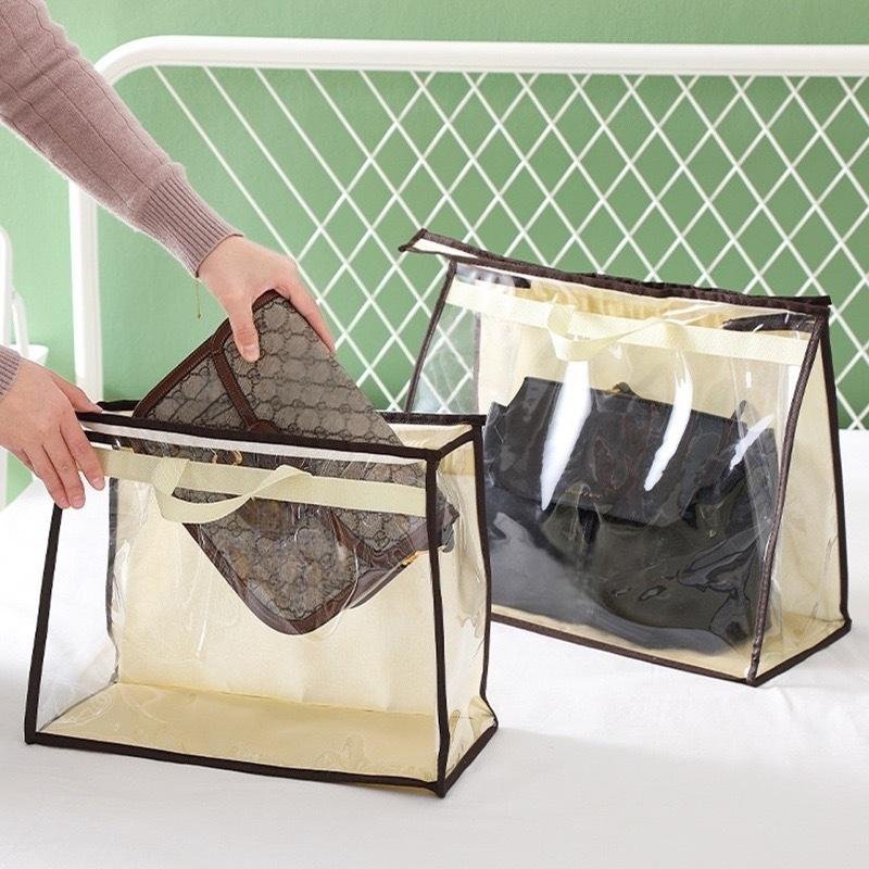 1Pcs Home Wardrobe Leather Bags Dust Bag Multifunctional Transparent Moisture-Proof Bag Breathable Hanging Protective Bag