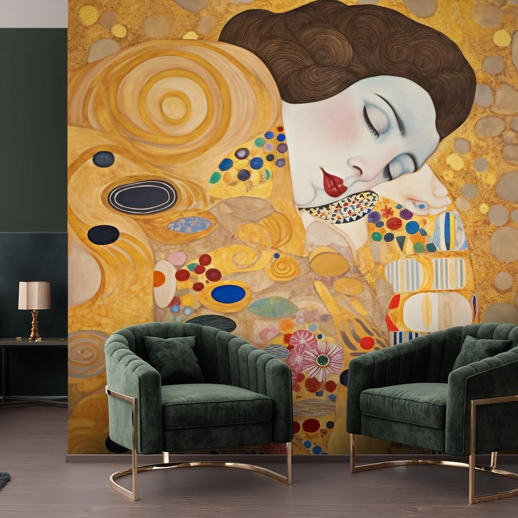 Wallpaper Woman Portrait Abstraction - G. Klimt