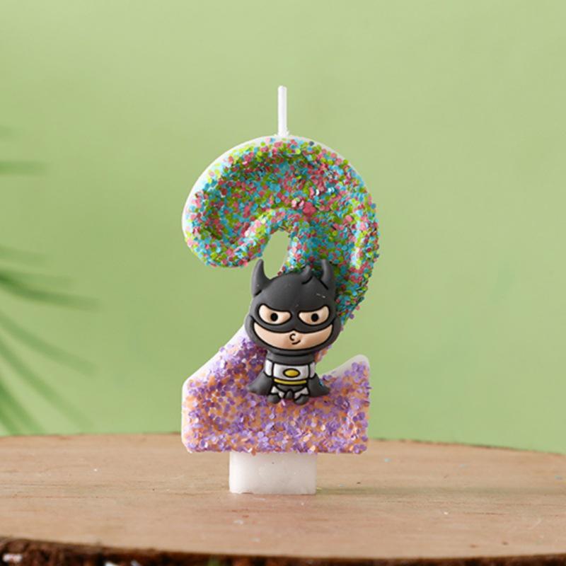 Shein Batman Number Candles 0-9: Kid's Birthday Cake Party Decorations.
