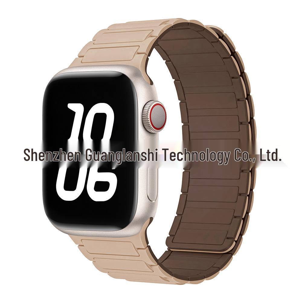 „Curea de culoare contrastantă din silicon magnetic S9 pentru Apple Watch Series 5-9”