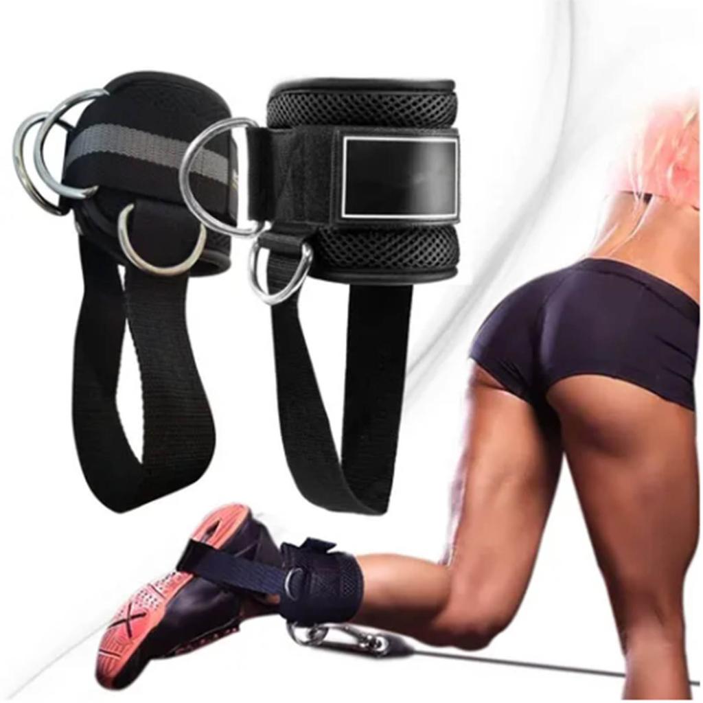 1 Pair Ankle Straps for Cable Machine Fitness Hook and Loop Ankle Cuffs with Reinforced D Rings for