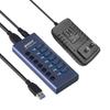 Aluminum 10-Port USB 3.0 Hub with Independent Switches and High Power Splitter