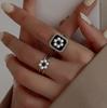 PONYKISS  Sterling Silver Pearl Flower Opening Rings for Women Vintage Plant Fine  Minimalist Light Luxury Accessories