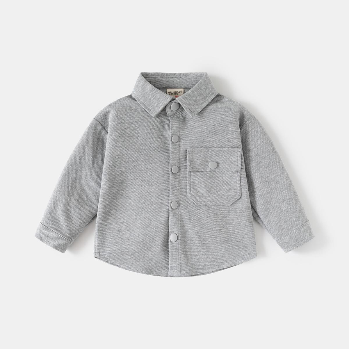 Boys  Long-Sleeve Plain Shirt - Spring/Autumn 2026 Collection for Kids 90 cm