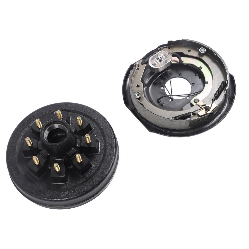 17PCS Trailer Axle Brake Kit with 8 On 6.5in Hub Drum for 7000 Lbs Cargo Boat Trailer Spindle