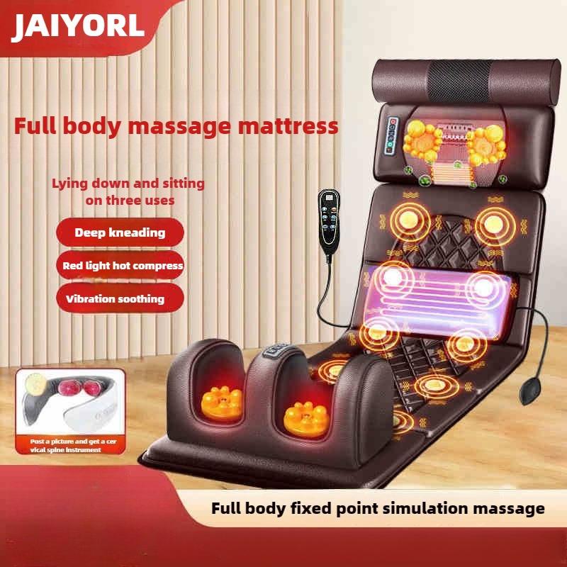Electric Full Body Massage Mattress With Heating Hand Control Shoulder Neck Waist Airbag Back Kneading vibration Massage Cushion