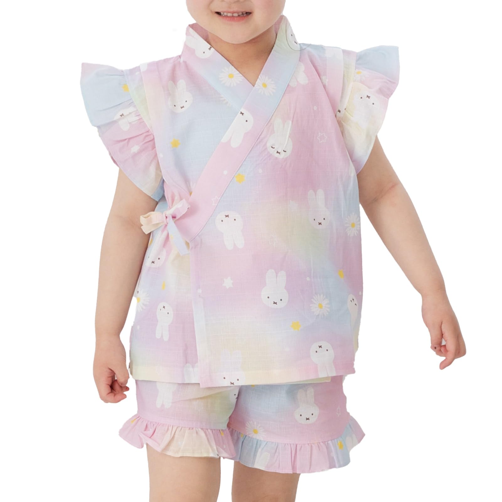 

Miffy Jinbei Yukata Set for [chil2] Kids Set, Children s Girls, 100% Cotton, All-Over Print, 94550281-110PI