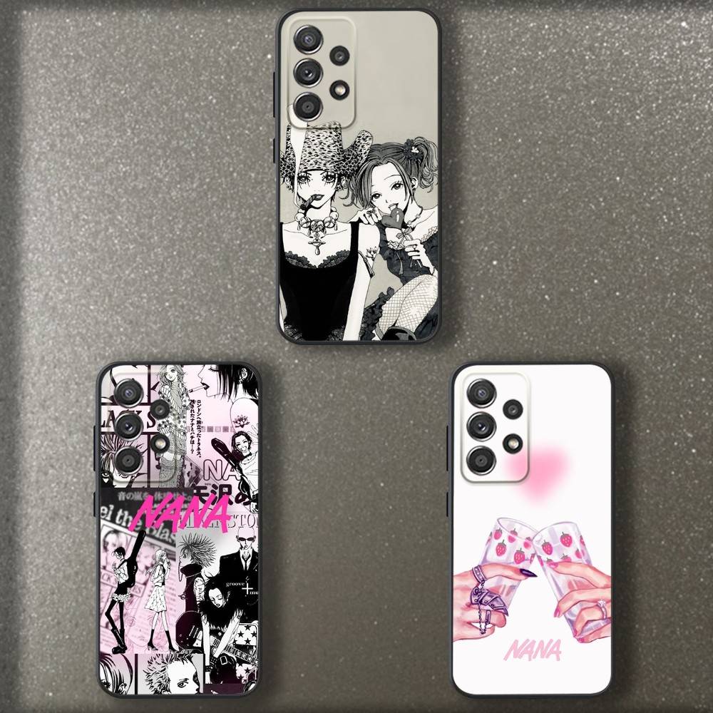 Anime N-Nanas Phone Case For Samsung S 25,24,23,22,30,21,10,9,Ultra,Plus,Lite,FE,4,5 G Soft Black Case