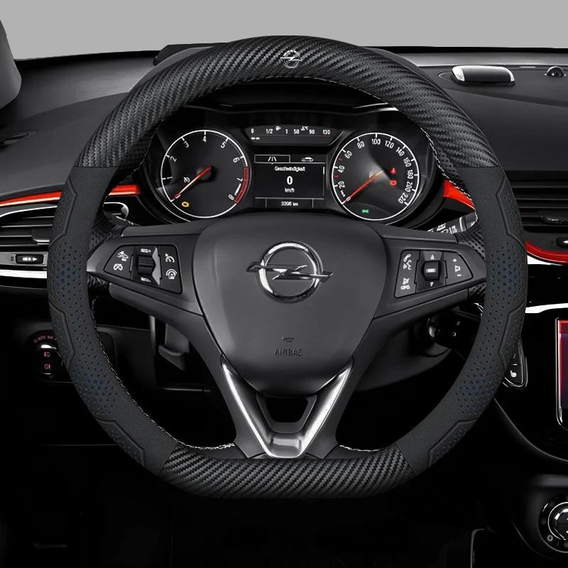 Car Steering Wheel Cover For Opel OPCline Astra Corsa Grandland Insignia Mokka Vectra GTC Tigra Vivaro Zafira Auto Accessories