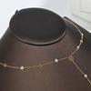 Gold Diamond-Inlaid Four-Leaf Clover Tassel Necklace – Elegant Versatile Women's Clavicle Chain